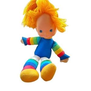 Vintage 1980s Rainbow Brite Hallmark Doll Plush Toy Colorful Body No Shirt 19 in